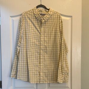 Duluth Trading Co Men's Yellow Checkered Button-Down Shirt